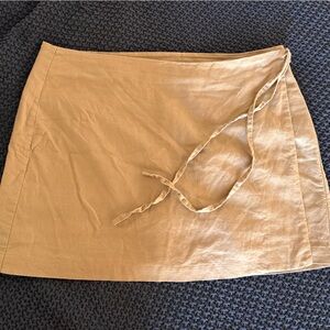 GAP Tan Linen Wrap Skirt